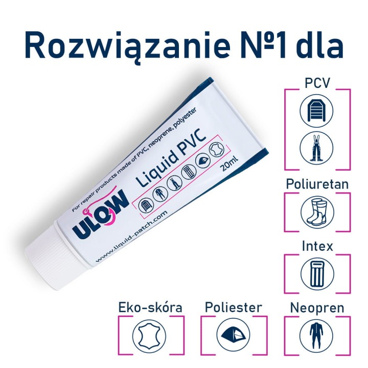 ULOW PŁYNNA ŁATKA PVC KLEJ NA PONTON MATERAC SZARA