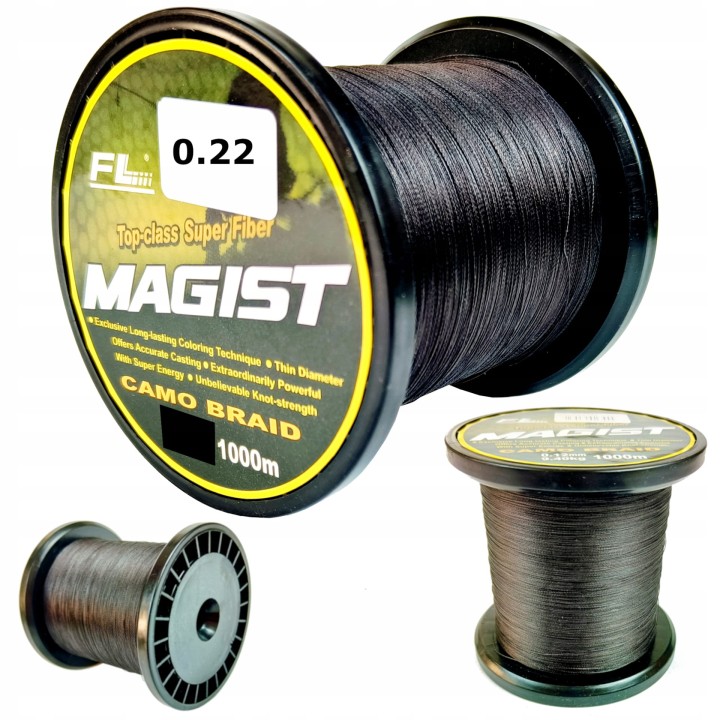 PLECIONKA WĘDKARSKA FL MAGIST 0,22 mm 1000m CZARNA