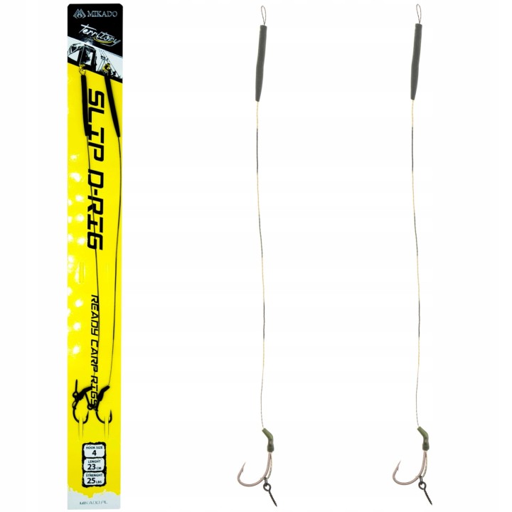 2x PRZYPON KARPIOWY MIKADO SLIP D-RIG 23cm/25lbs - HAK No6