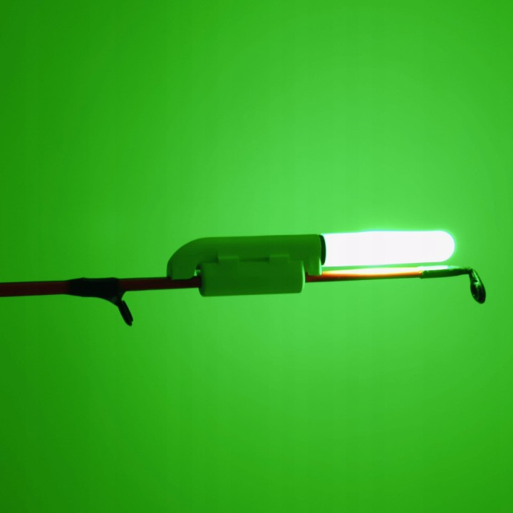 2x ŚWIETLIK ELEKTRONICZNY LED NA SZCZYTÓWKĘ FEEDER + BATERIA ZIELONY