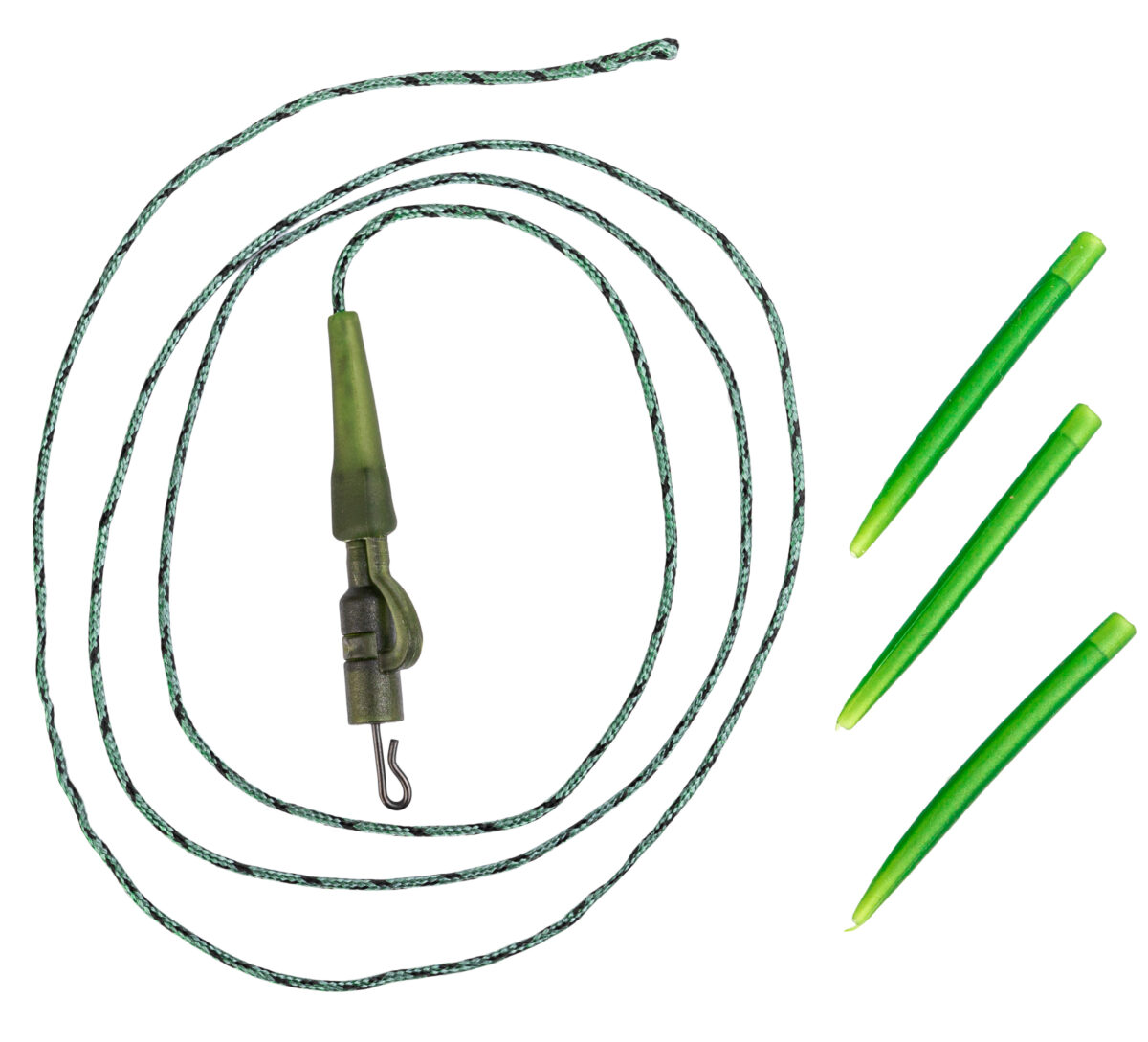3x PRZYPON FL LEADCORE BEZPIECZNY KLIPS 80CM SZYBKOZŁĄCZKA NIEBIESKI - obrazek 3